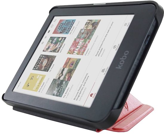 Origami Sleepcover - Hoesje Geschikt voor Kobo Clara Colour- Book Case Hoes Cover - Rood - ereader hoesje - cover van Origami Sleepcover — afbeelding 5