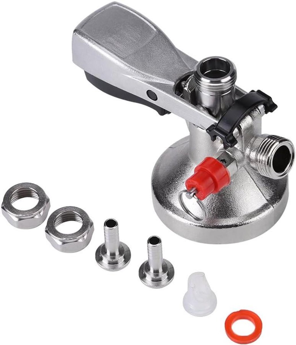Keg Roestvrij Staal Coupler voor Draft Bier Dispenser met Inlaataansluiting 8 mm