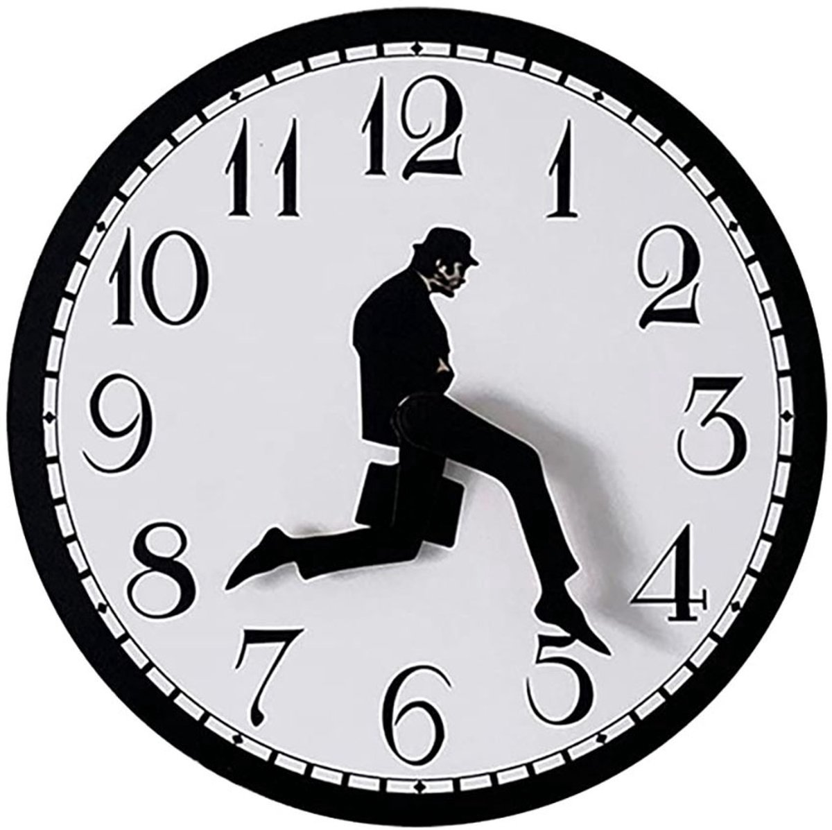 12 inch Silly Walk wandklok zonder tikken, een interessante wandklok voor de slaapkamer, keuken en woonkamer, een nieuwigheid voor in huis