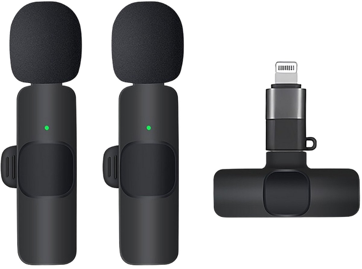 FivesquareDraadloze Lavalier Microfoon voor Smartphone – Plug & Play, Noise Reduction, Ideaal voor Vlog & Content Creatie