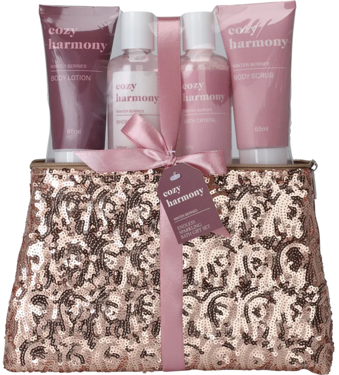 bad geschenk set - toilet tas - 5 delig - cozy harmonony - cadeau tip