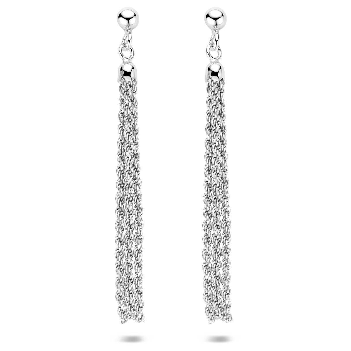 Lev Sieraden - 925 zilveren Oorhangers met schakel - 58 mm - Zilver kleurig - Gerhodineerd 925 zilver