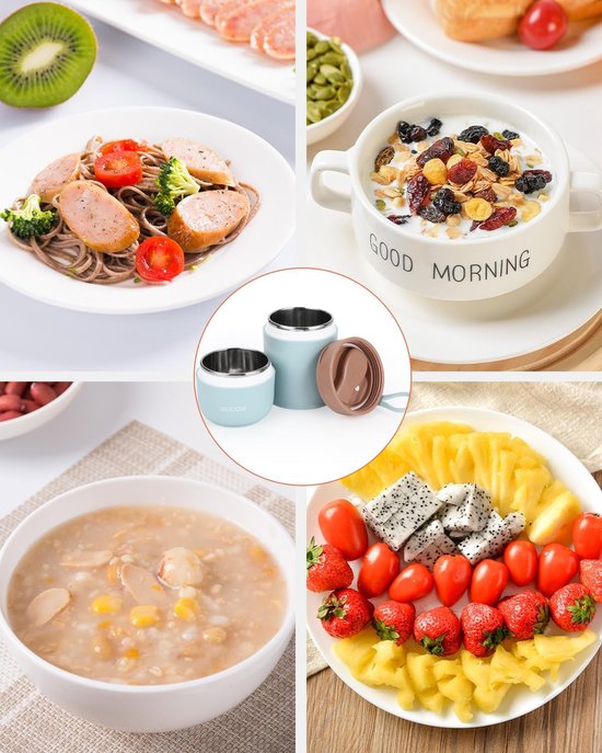 Yoghurt Beker To Go - Muesli beker - 720 ml Lunchbekerlekvrije met Lepel - Dubbellaags lekvrij - Blauw — afbeelding 2