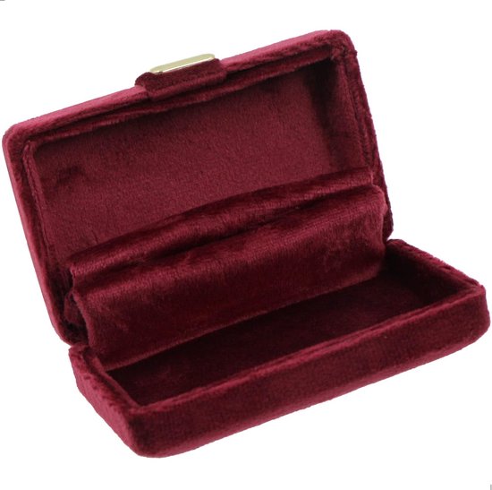 Dubbel Ringkussen en Sieradenkistje Huwelijksset in Rood voor Trouwringen Oorbellen Armbanden en Kettingen als Opslag en Decoratie Ideaal als Bruiloft Cadeau of Eigen Gebruik