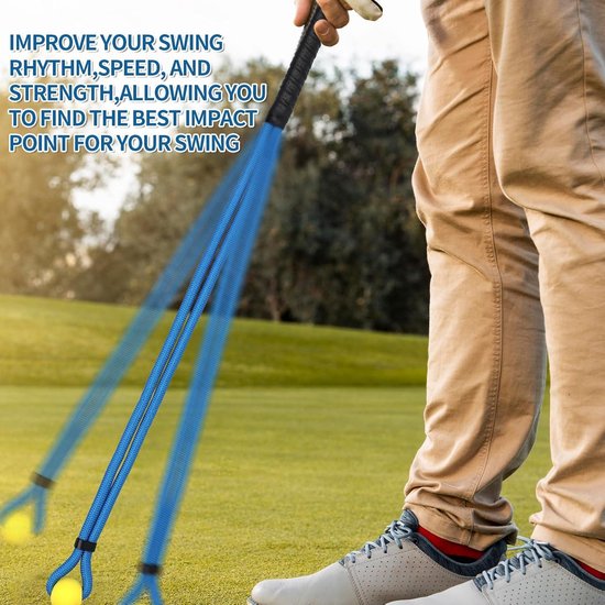 Rope Swing Trainer voor Golfers - Draagbare Trainingshulp - Golf Warming-Upuitrusting - Krachtbeheersing - Snelheidsverbetering - Blauw van Merkloos — afbeelding 3