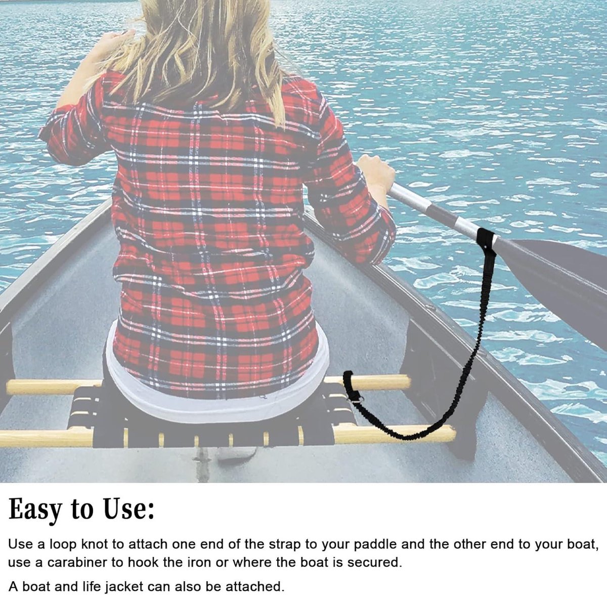 Elastische Kajakpeddelriem – Nylon, Lichtgewicht, Zwart – Houdt Je Peddel Veilig Aan De Boot