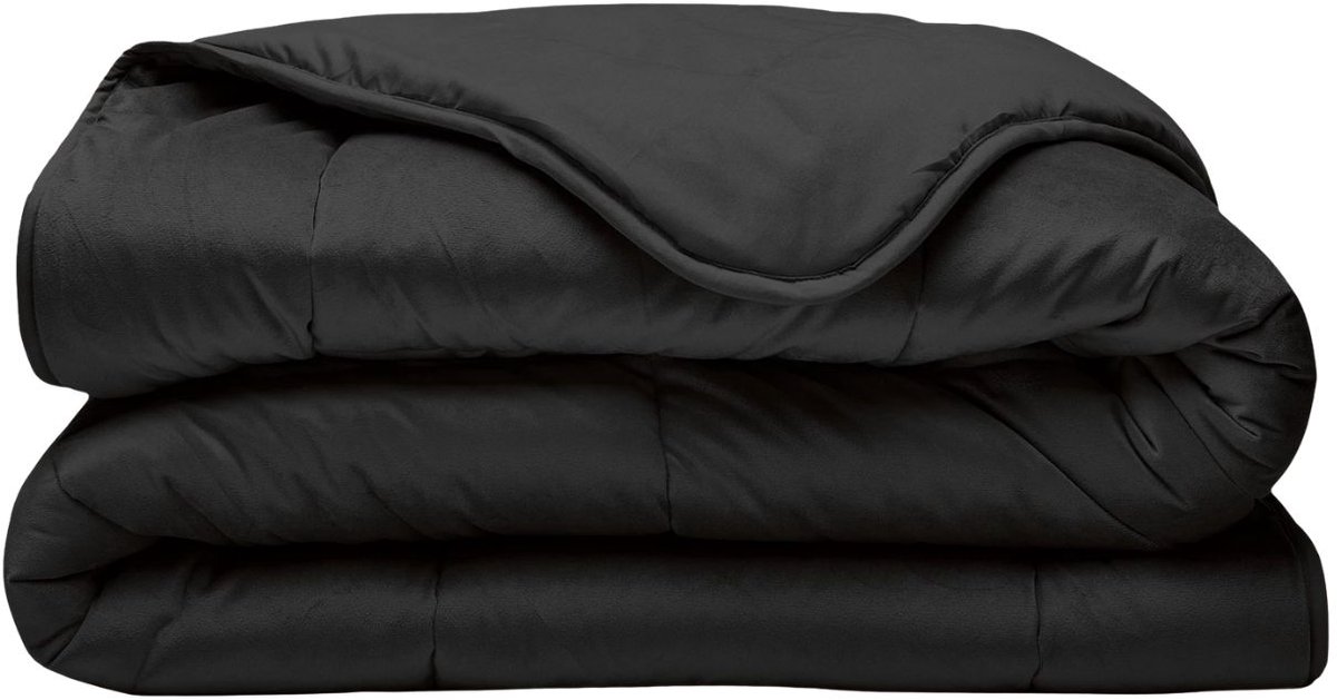 Droomtextiel All-In One Lazy Velvet Dekbed Zonder Overtrek - 240x200 cm Zwart