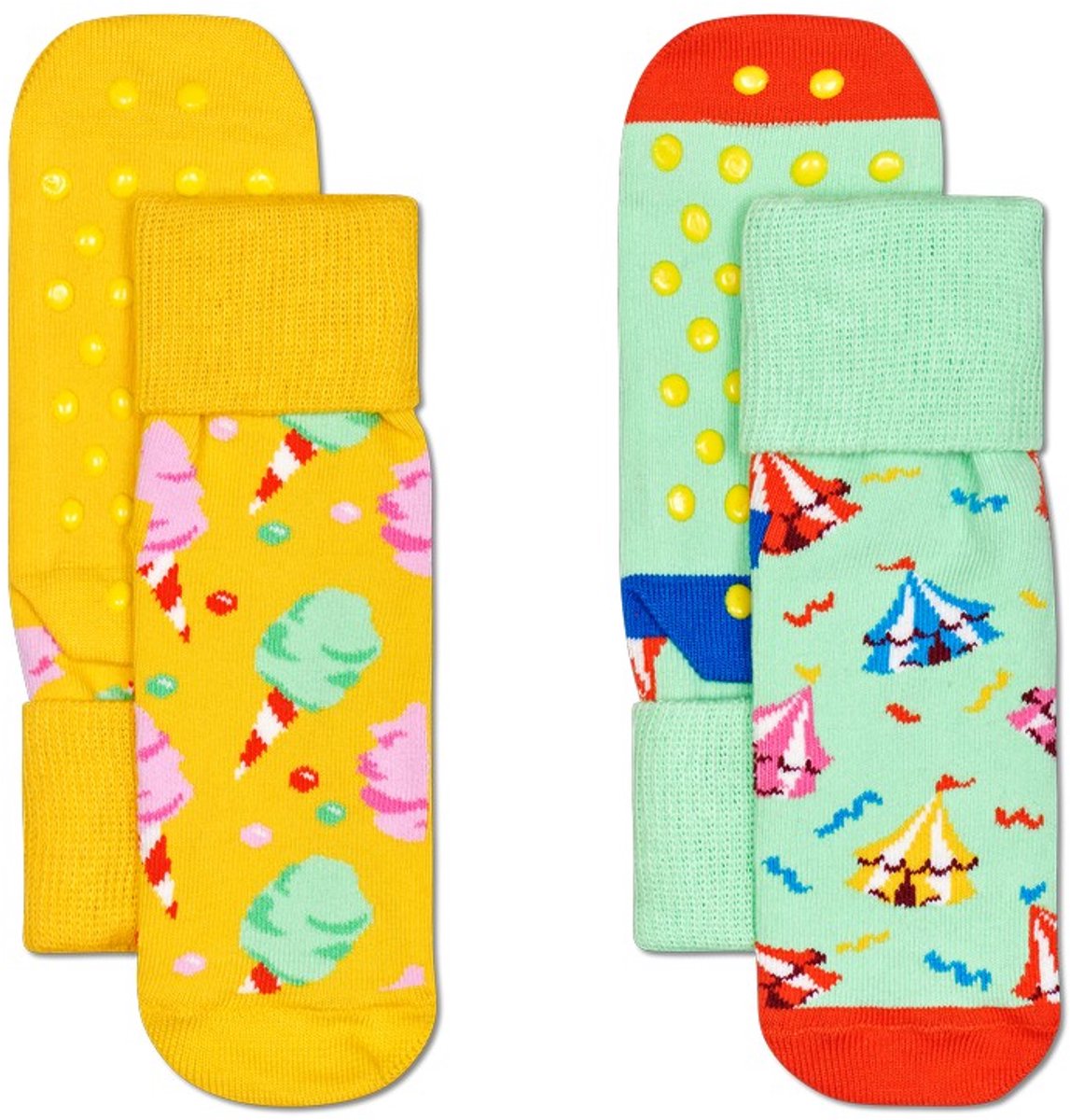 Happy Socks KCIR19-7000 2-Pack Kids Circus Anti Slip 12-24M