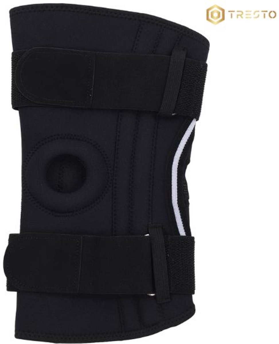 TRESTO - Kniebrace – Ademend – Elastisch – Ondersteunend – Siliconen Pads – Sport – Bescherming – Stabiliteit – Comfort