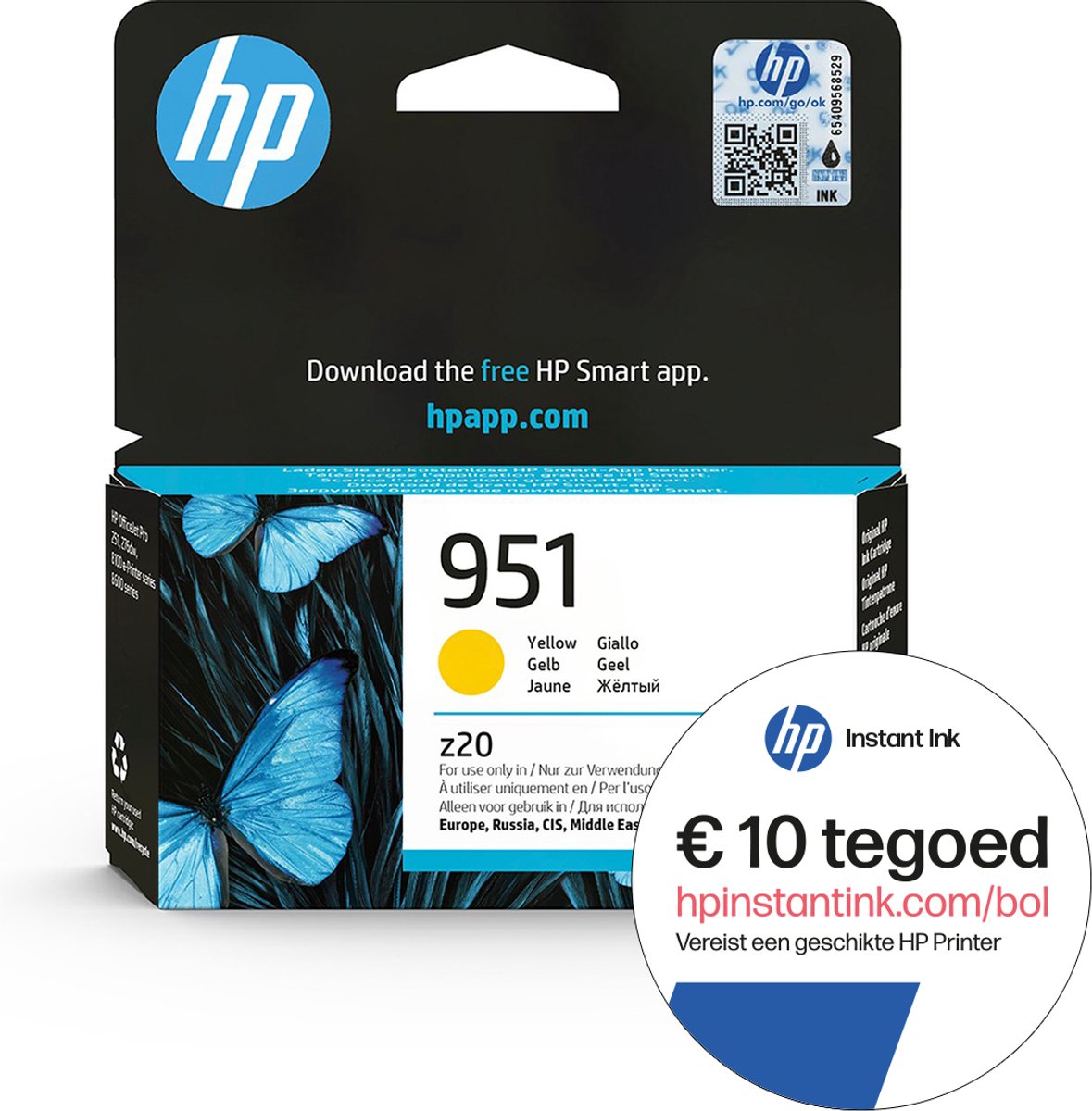 HP 951 - Inktcartridge Geel + Instant Ink tegoed
