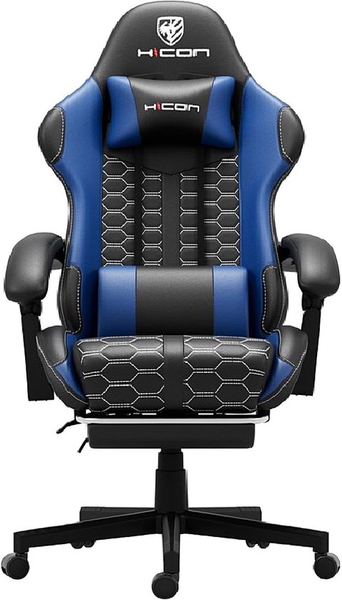 HICON Gamestoel Lambeth Verstelbaar Zwart Blauw Max 150 kg
