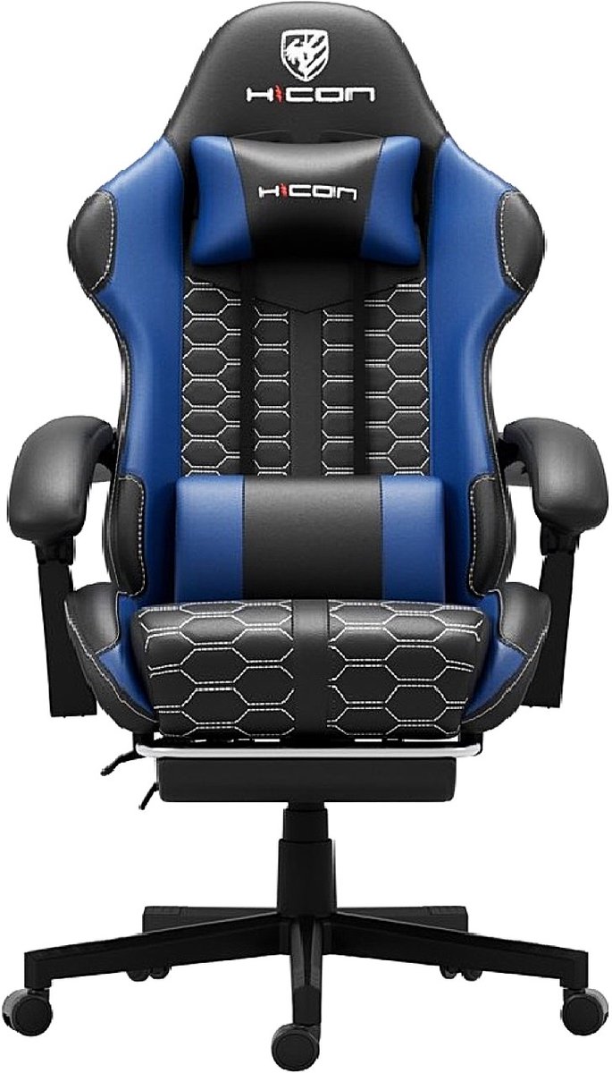 HICON Gamestoel Mondo - Ergonomisch - Gaming stoel - Bureaustoel - Verstelbaar - Gamestoelen - Racing - Gaming Chair - Zwart/Blauw