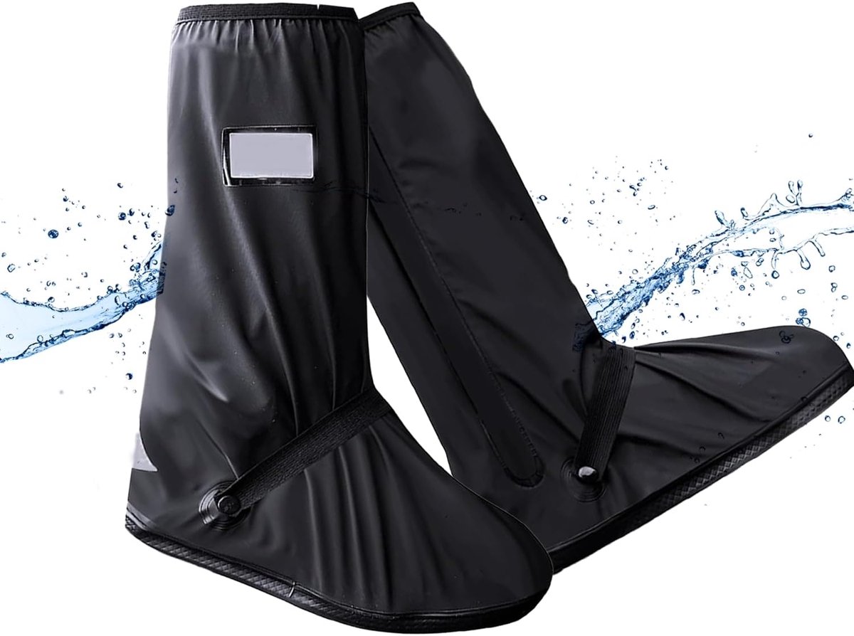 Opvouwbare waterdichte schoenovertrekken, unisex, antislip, herbruikbaar, met reflecterende strips (XL)