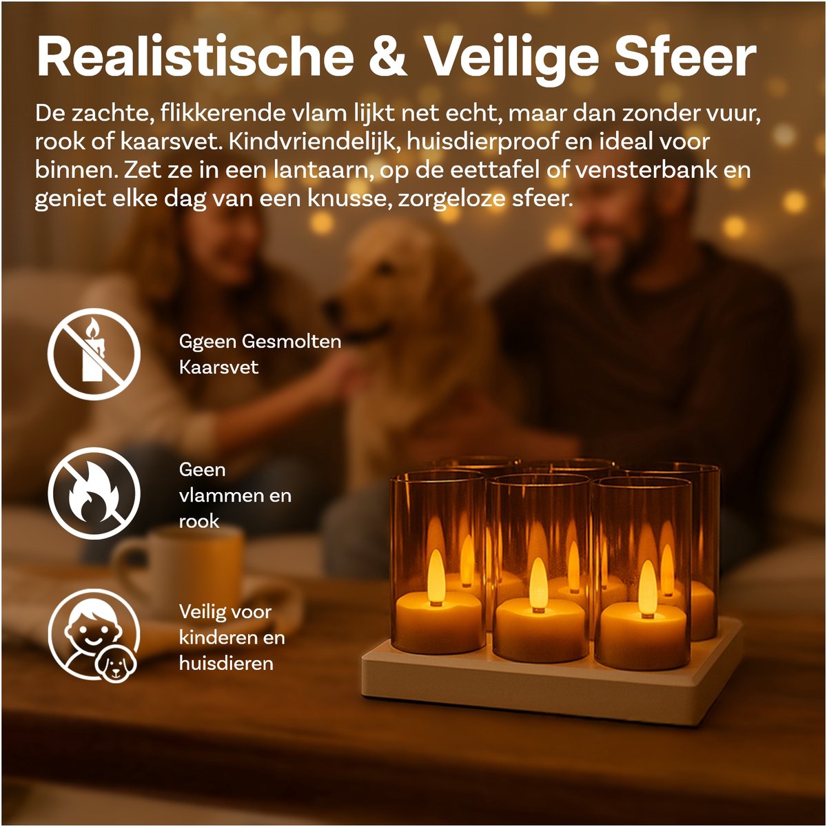 Oplaadbare Waxinelichtjes LED Kaarsen met Afstandstandsbieding, Timer & Oplaadstation van MMOBIEL - 6 Stuks Vlamloze Theelichtjes met USB voor Thuis, Tafel, Bruiloft & Kerstdecoratie – foto 2