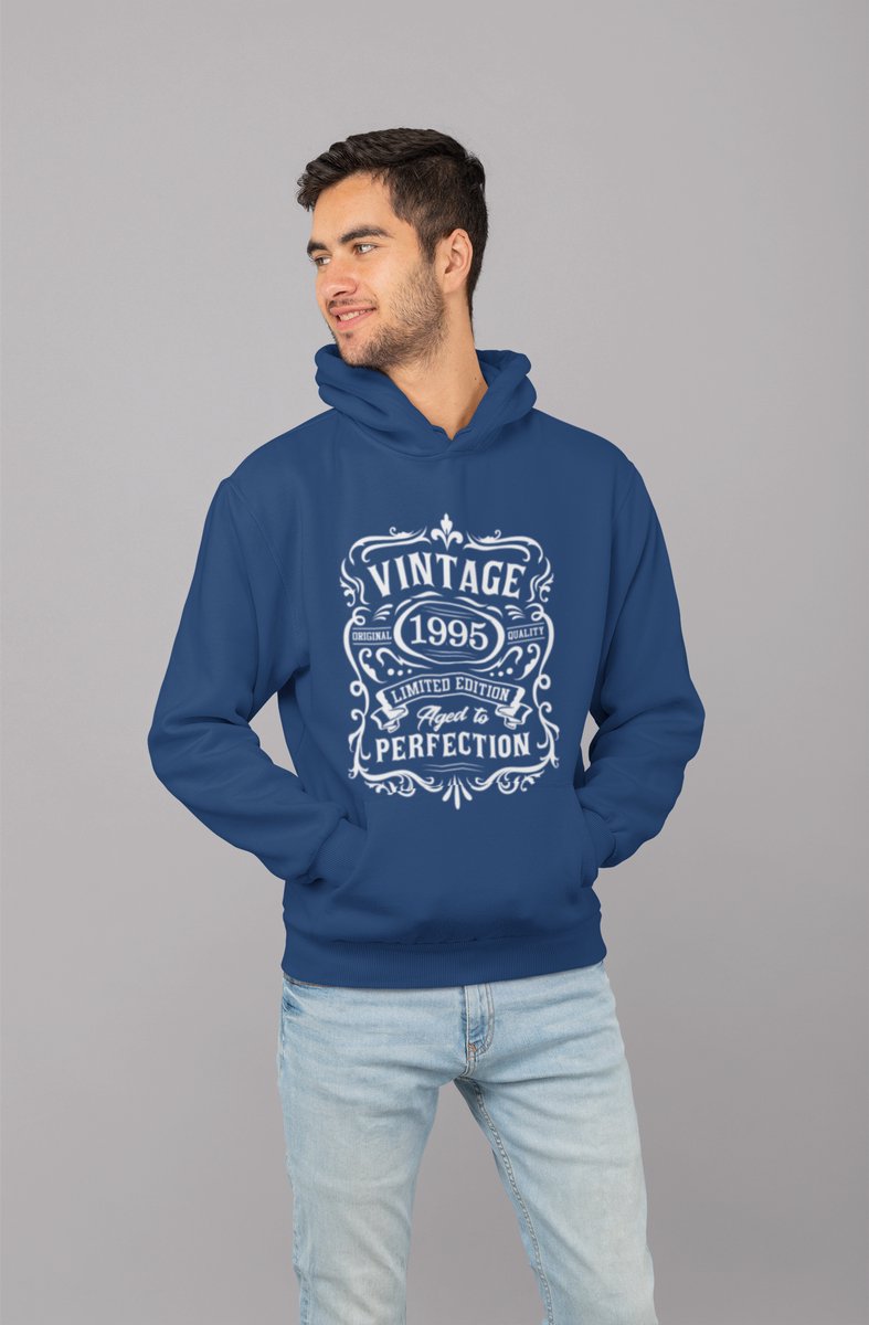 1995 Jaar Navy Hodie - Maat XL - Vintage Aged To Perfection - Verjaardagscadeau - Limited Edition