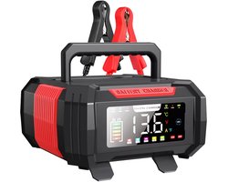 EAFC 15A - Nieuwste Auto Acculader Kleurenscherm - Handheld Verborgen Draad - 12V/24V Lader - Loodzuur - LifePO4 Universele Lader