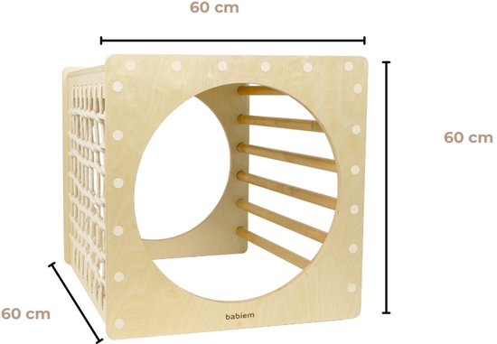 Babiem® Ben - Klimrek - Klimkubus - Houten Speelgoed - Klimrek Kinderen - Bevordert fysieke ontwikkeling - Vanaf 3 Jaar - Montesorri Speelgoed - FSC Hout van Merkloos — afbeelding 3