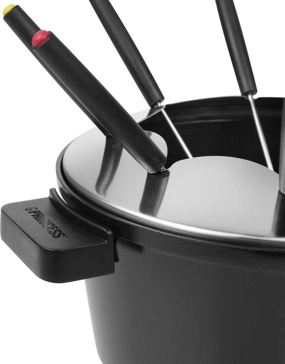 Princess Fonduepan (elektrisch) - Fondue Black 1,5L voor 8 pers - 173110 - 800W - Incl. 8 fondeuvorkjes - PFAS-vrij - Chocoladefondue – foto 3