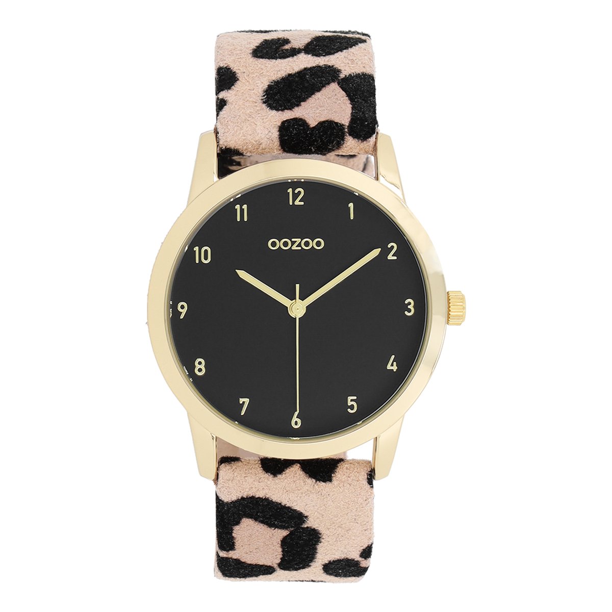 OOZOO Timepieces - Goudkleurige horloge met leren band - C11373