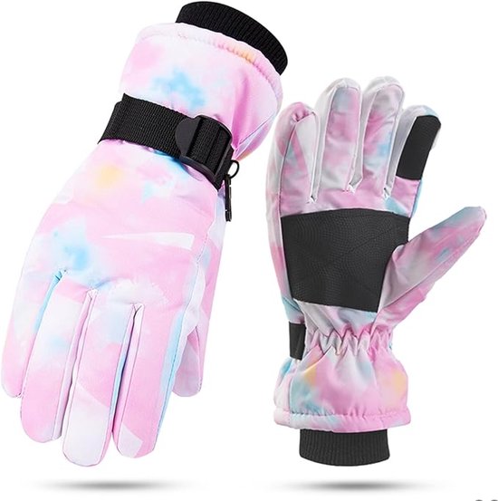 Skihandschoenen Voor Kinderen - Winterhandschoenen - Warme Skihandschoenen - Waterdicht En Winddicht - Handschoenen Winter - Voor Meisjes Van 5-9 Jaar - 20 X 9 Cm - Geschikt Voor Skiën, Wandelen En Fietsen - Roze
