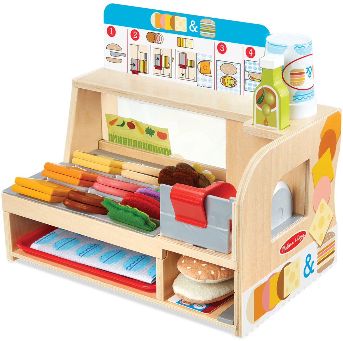 Melissa & Doug – Houten broodjeszaak speelset – Met snijfunctie — afbeelding 7