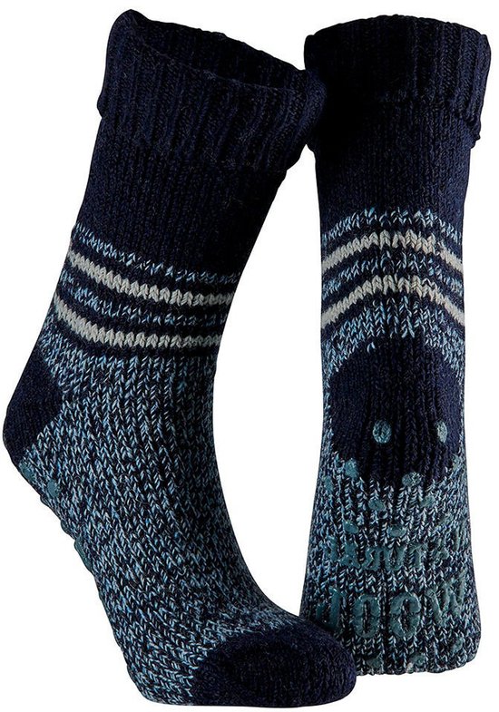 JAXY Huissokken - Huissokken Dames en Heren - Anti Slip Sokken - Fleece Sokken - Dikke Sokken - Slofsokken - Warme Sokken (DE/NL/SE/PL, Alfabetisch, One size, Regular, Tall, Patroon Rood