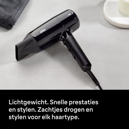 Braun HD2.0 Föhn BRHD200E - Krachtige Haardroger - Compleet met Blaasmond - Lichtgewicht - 2000W - 1.95m lang snoer