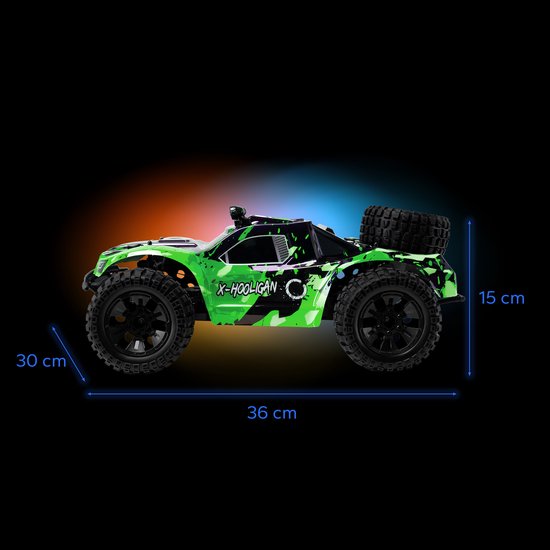 Carrosserie Overmax X-Hooligan – Carrosserie RC Auto – Capot de remplacement pour X-Hooligan – Accessoire pour Monster Truck RC – Nieuwe Look – Durable et léger – Montage facile – Personnalisez votre RC – Design pour course tout-terrain et cascades