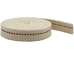 Gigicial Cotton Lont - Platte Lont 2 Cm - Ideaal Voor Petroleum- En Paraffinelampen Gezellige Verandaverlichting - 1 Stuk - Binnen/Buiten Gebroken Wit