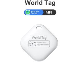 Mini GPS Tracker – Live Locatie via Find My (iOS) – Geschikt voor Apple-iPhone , Niet Geschikt voor Android – Sleutelzoeker & Tracker voor Fiets, Scooter, Auto, Koffer, Hond – Wit – Inclusief Batterij