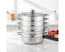 steam cooker Mantowarka 30 CM Set made of stainless steel with metal handles Stainless steel, health at the highest level A special steam pot for making manure, stuffed dumplings similar to the pelmeni,