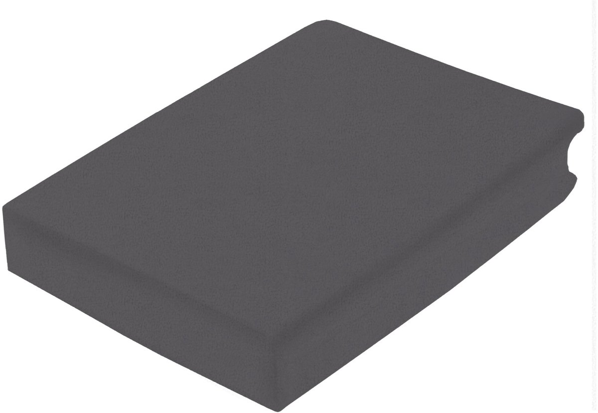 Princess Line Luxe Flanel Hoeslaken Twijfelaar-120x200 cm- Extra Zacht & Warm - 100% Katoen - Antraciet - Strijkvrij - Rondom Elastiek - Hoekhoogte 28 cm