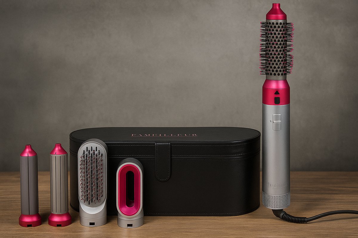 Fameilleur 2026 Model 5-in-1 Föhnborstel Grijs met Opbergcase - Product - €79,00