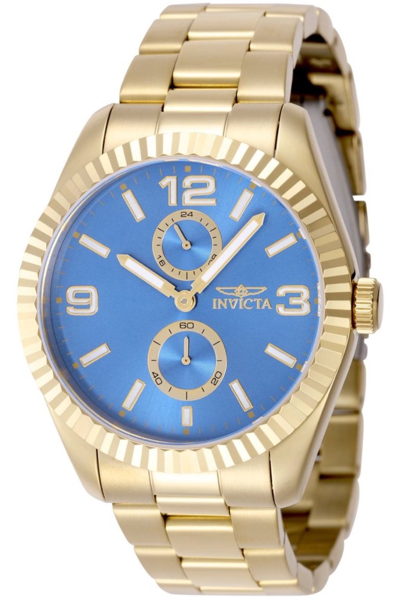 Invicta Specialty 49532 Heren Horloge - Waterdicht - Analoog - Quartz Uurwerk - Roestvrij Staal met blauwe Wijzerplaat - 43mm