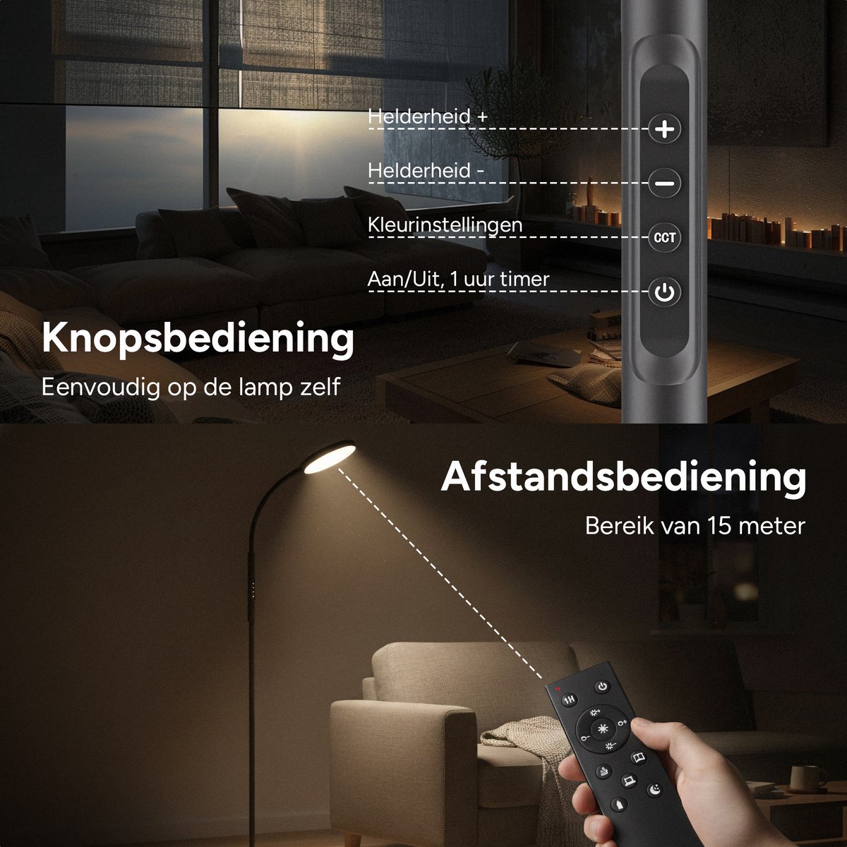 Vloerlamp - Slimme LED met Afstandsbediening thumbnail 4