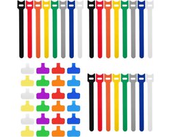 Gsedaox- Nylon Kabellabels- Herbruikbare Kabelmarkeringen- Meerkleurige Kabelorganizers- Beschrijfbare Labels- 48 stuks