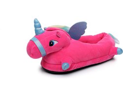 Grappige Pantoffels | Eenhoorn Sloffen | Roze | One size fits all maat 32 t/m 38 voor Kinderen, Dames en Heren | Pantoffel dierensloffen | Pluche Dierenpantoffels | Zachte Binnenschoenen