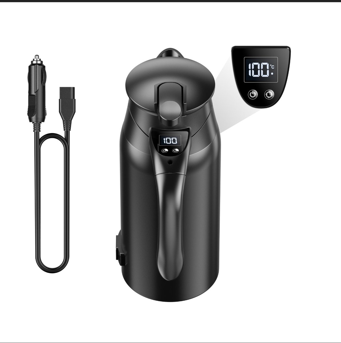 Waterkoker Auto - Waterkoker 12V/24 voor Onderweg - Waterkoker Camping -sigarettenaansteker reiswaterkoker voor water en koffie-Waterkoker voor Auto, Vrachtwagen, Caravan, Camper, Boot, Camping