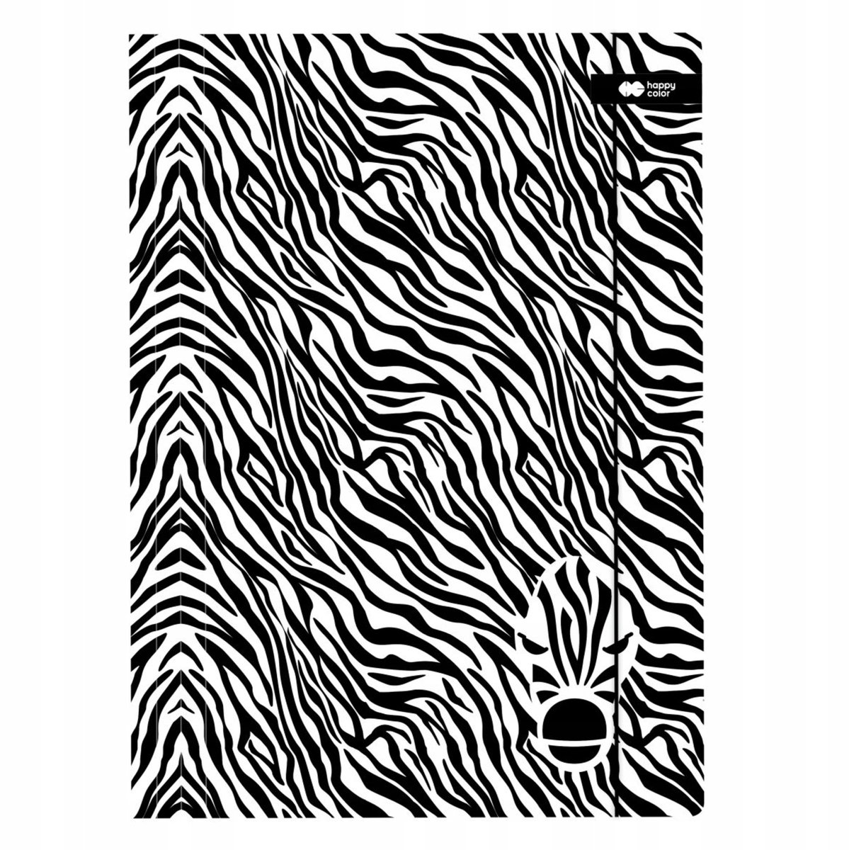Happy Color Teca A4 Zebra Z Gumką - Zwart Wit