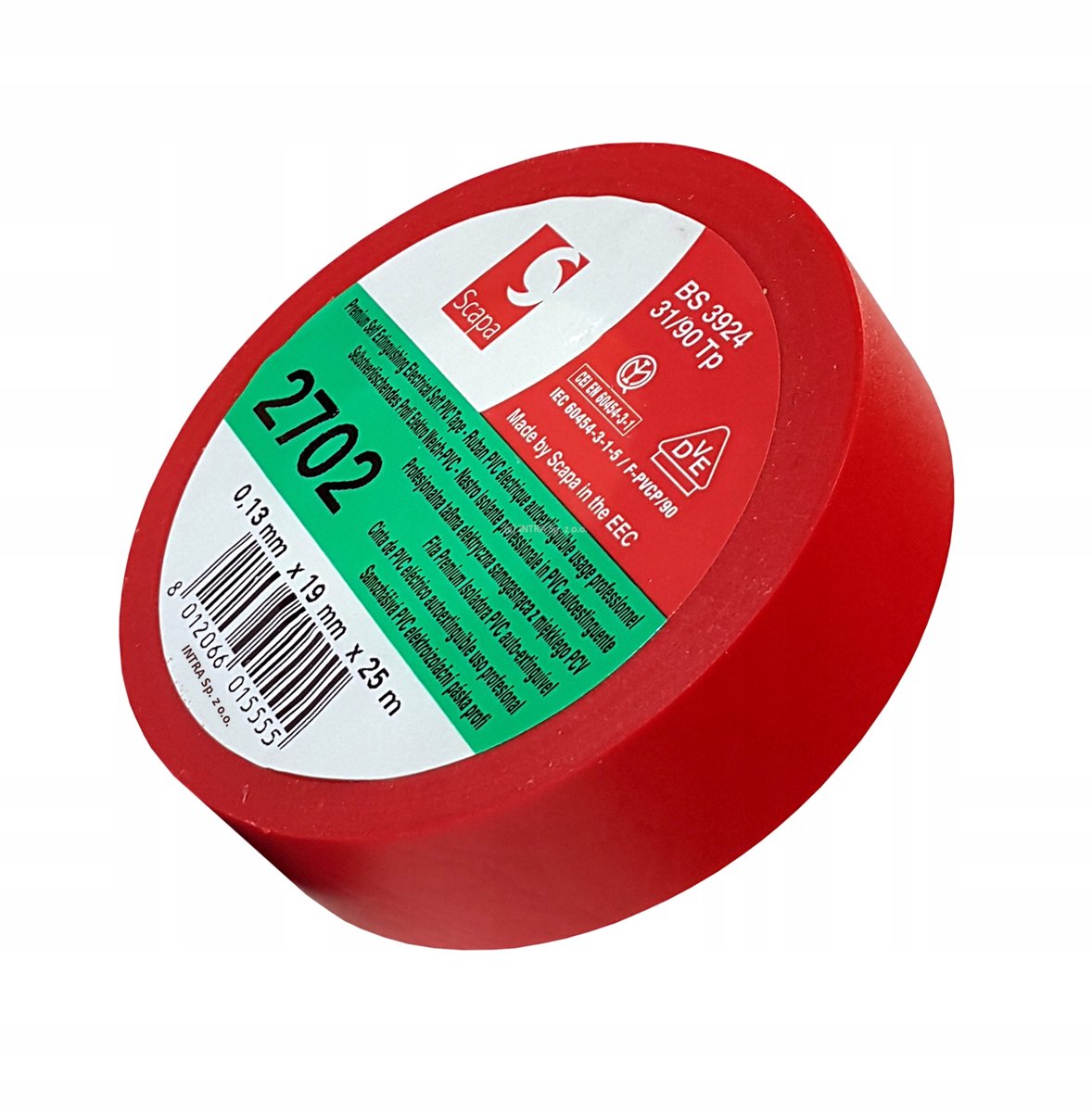 Scapa 2702 Isolatietape PVC Rood 19mm x 25m VDE
