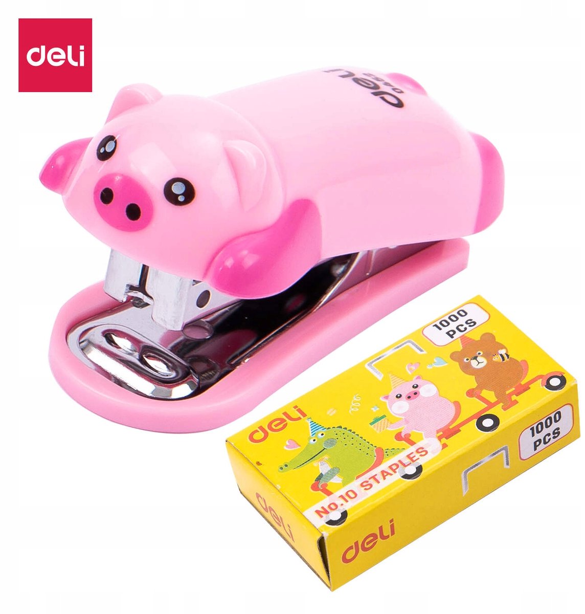 Delischool Nietmachine - 15 Vel - Roze Varkentje