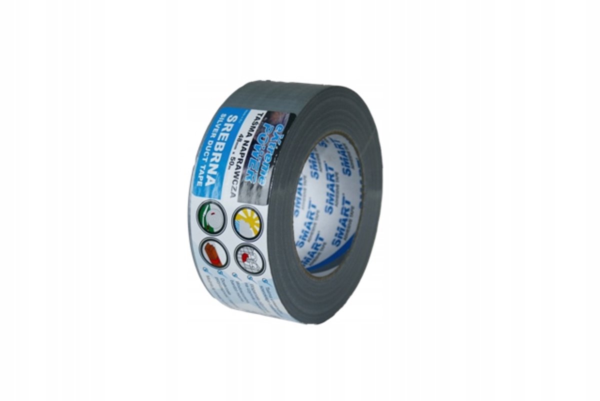 Versterkte ducttape 48 mm x 50 m - Zilver - Sterke lijm