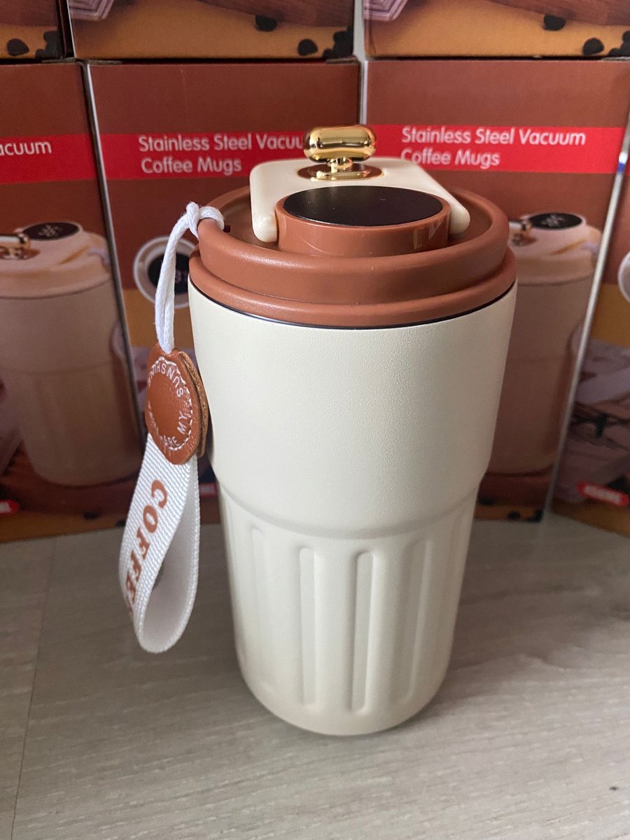Slimme Thermosbeker - Temperatuur Display - Bruin