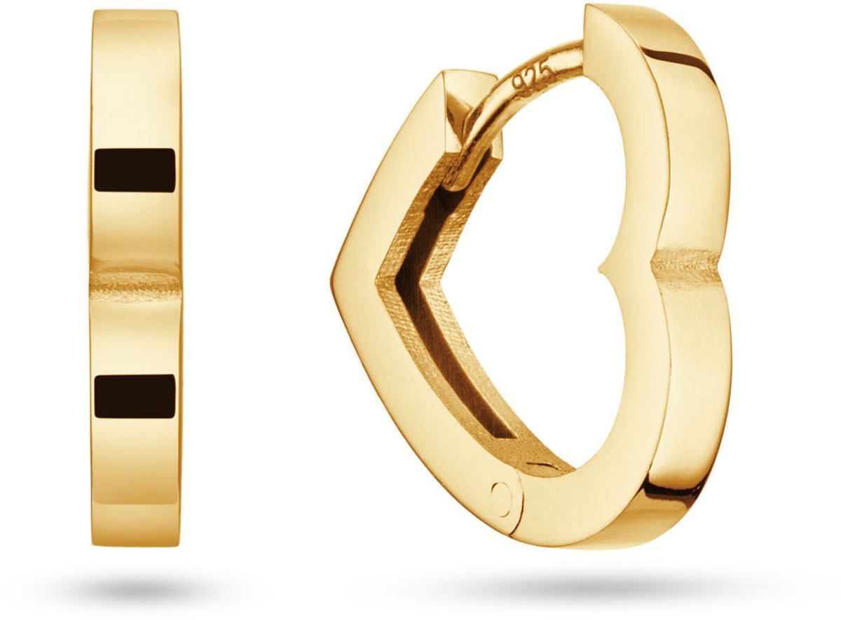 Klapoorringen Hart Glans M 925GP