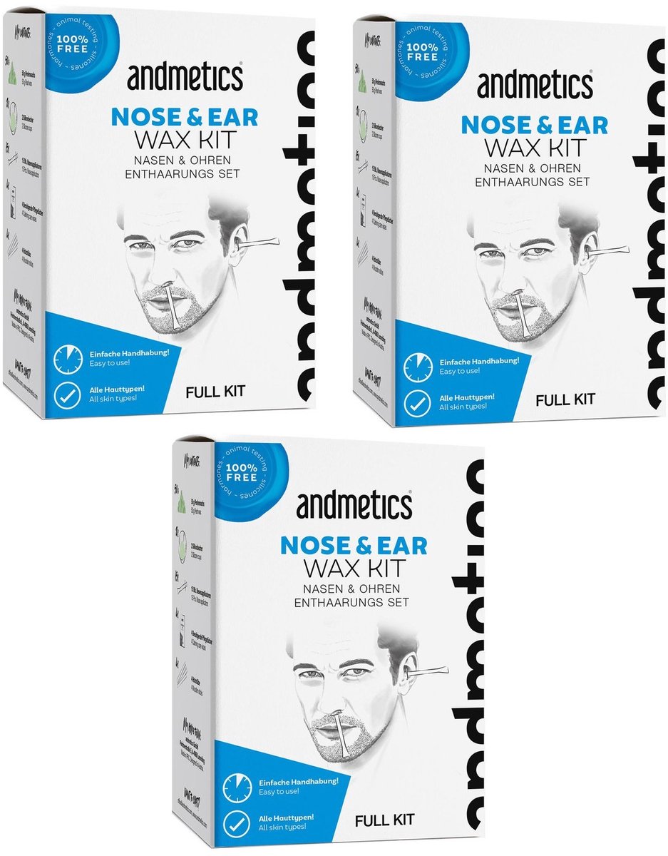 3x NOSE & EAR wax kit - NEUS- & OORwasset - andmetics