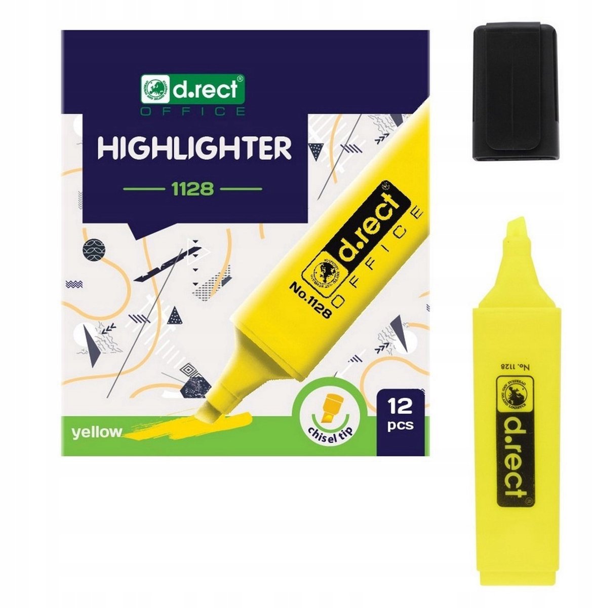 D.RECT 1128 fluorescerende gele highlighter, 2-5 mm, 1 stuk