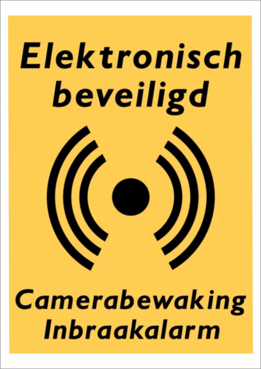 Elektonisch beveiligd - sticker - A4