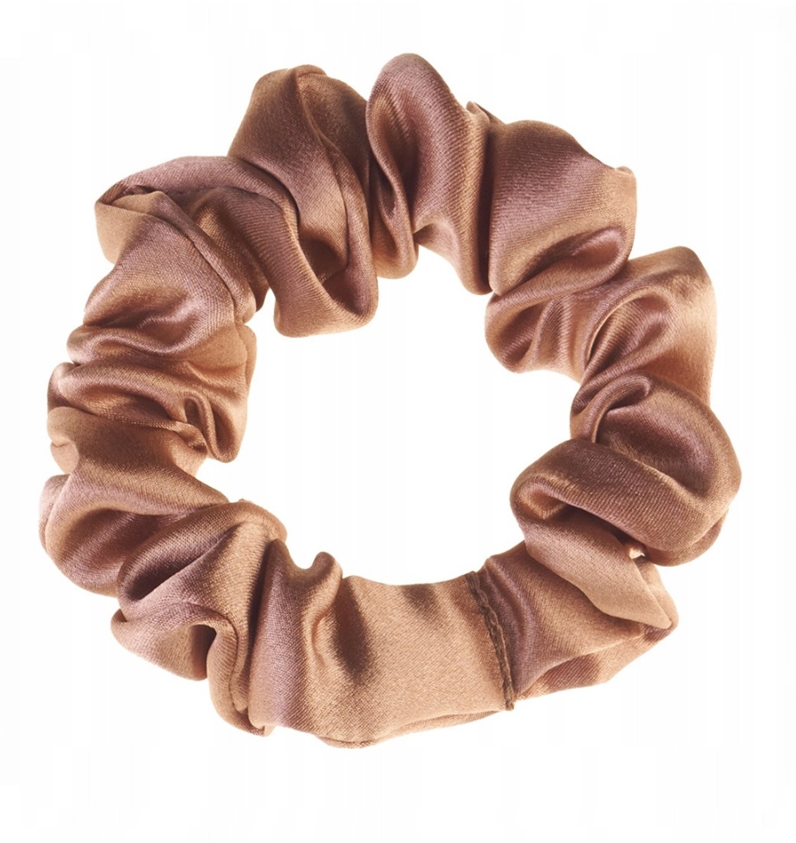 Kleine Zijden Haarscrunchie - Koffie Kleur