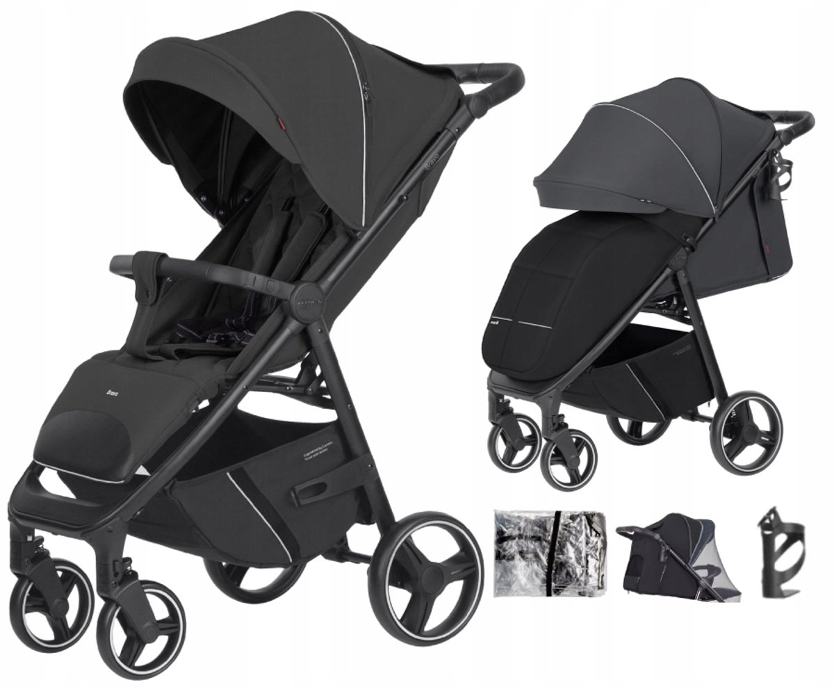 Carrello Bravo Kinderwagen Lunar Grey - Inclusief regenhoesjes