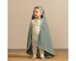 Linnen babyhanddoek met capuchon - mintgroen